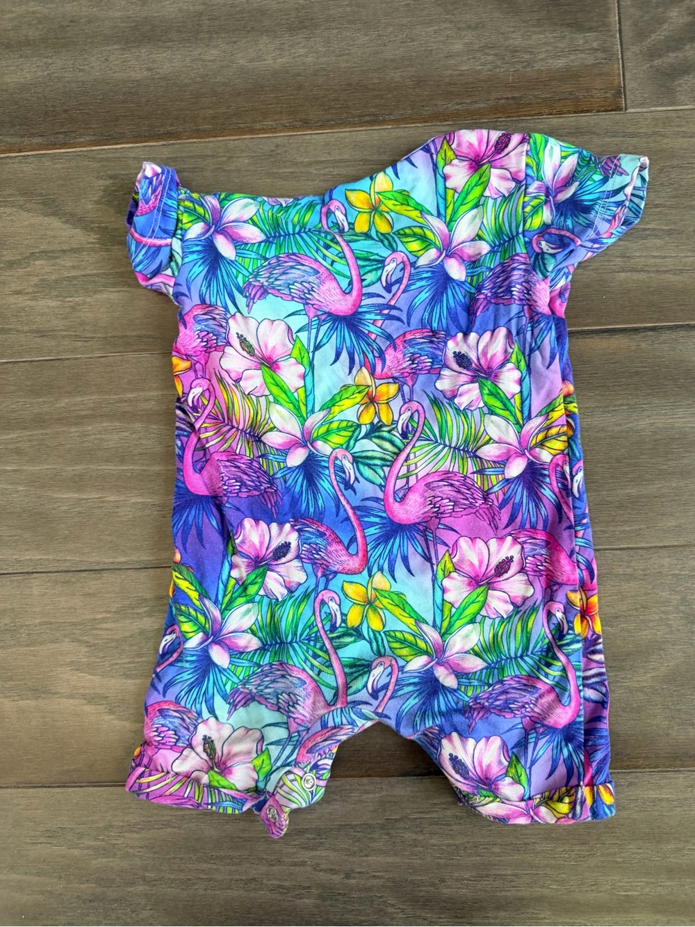 Bums & Roses Tropical Short Sleeve Romper - Picture 4 of 4